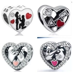 4 Pinky Promise Heart Charm Bundle Set